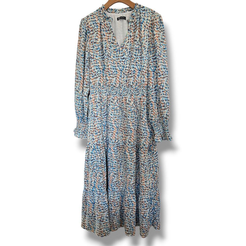 PrettyGarden Floral Smocked Waist Maxi Dress - Large